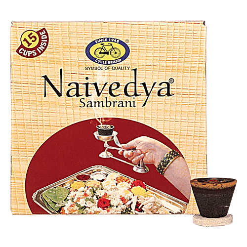 Cycle Naivedya Sambrani Cups - With Holder, 12 pcs