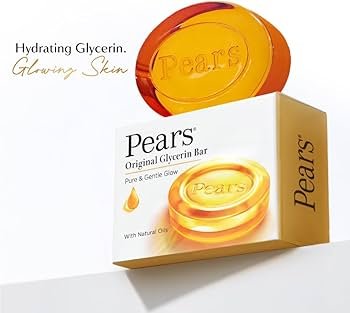 Pears Original Glycerin Soap Bar - Pure & Gentle Glow | With 98% Pure Glycerin | For Hydration & Glow | With Plant Based Cleanser for Skin & Body | Paraben-free